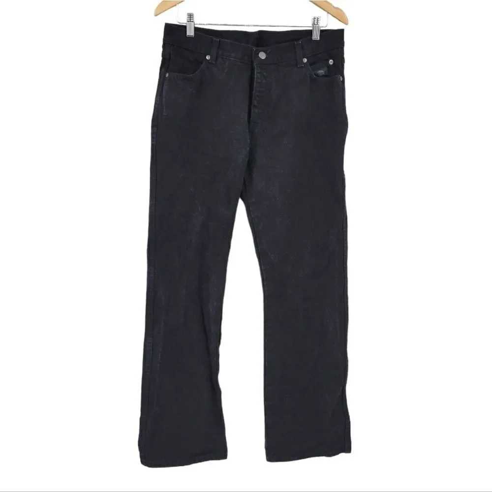 Harley Davidson Vintage Women's 12R Black Bootcut Jeans Cotton Bikercore